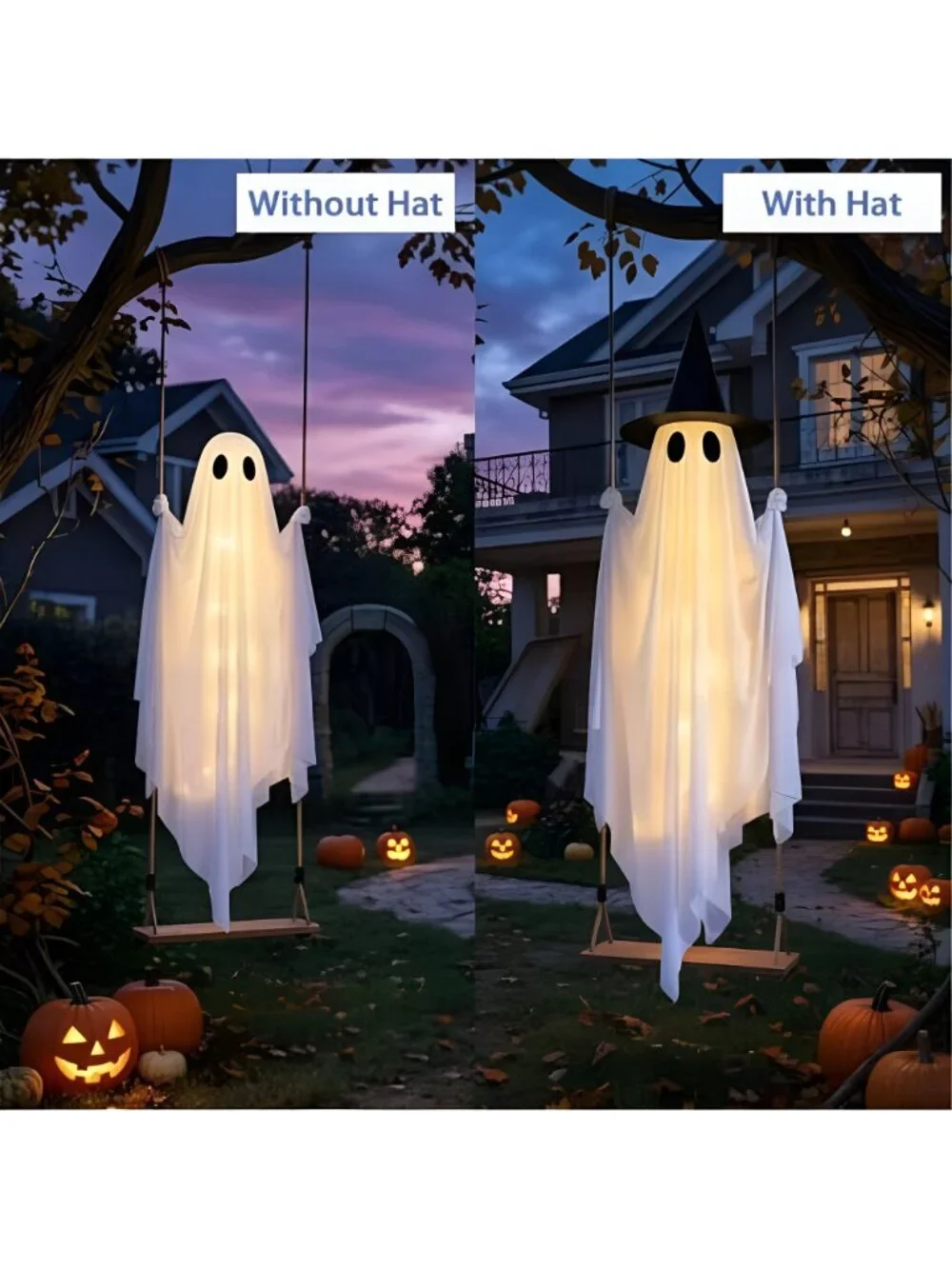 5FT Halloween Swinging Ghost Outdoor Decor,Spooky Hanging Ghost Decorations